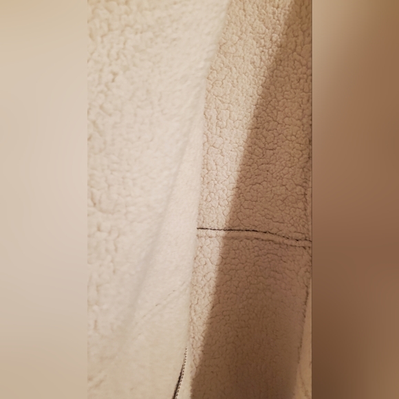 Jack by BB Dakota Vest, Vegan Leather Faux Sherpa Draped Open Front Size Small - Picture 4 of 6